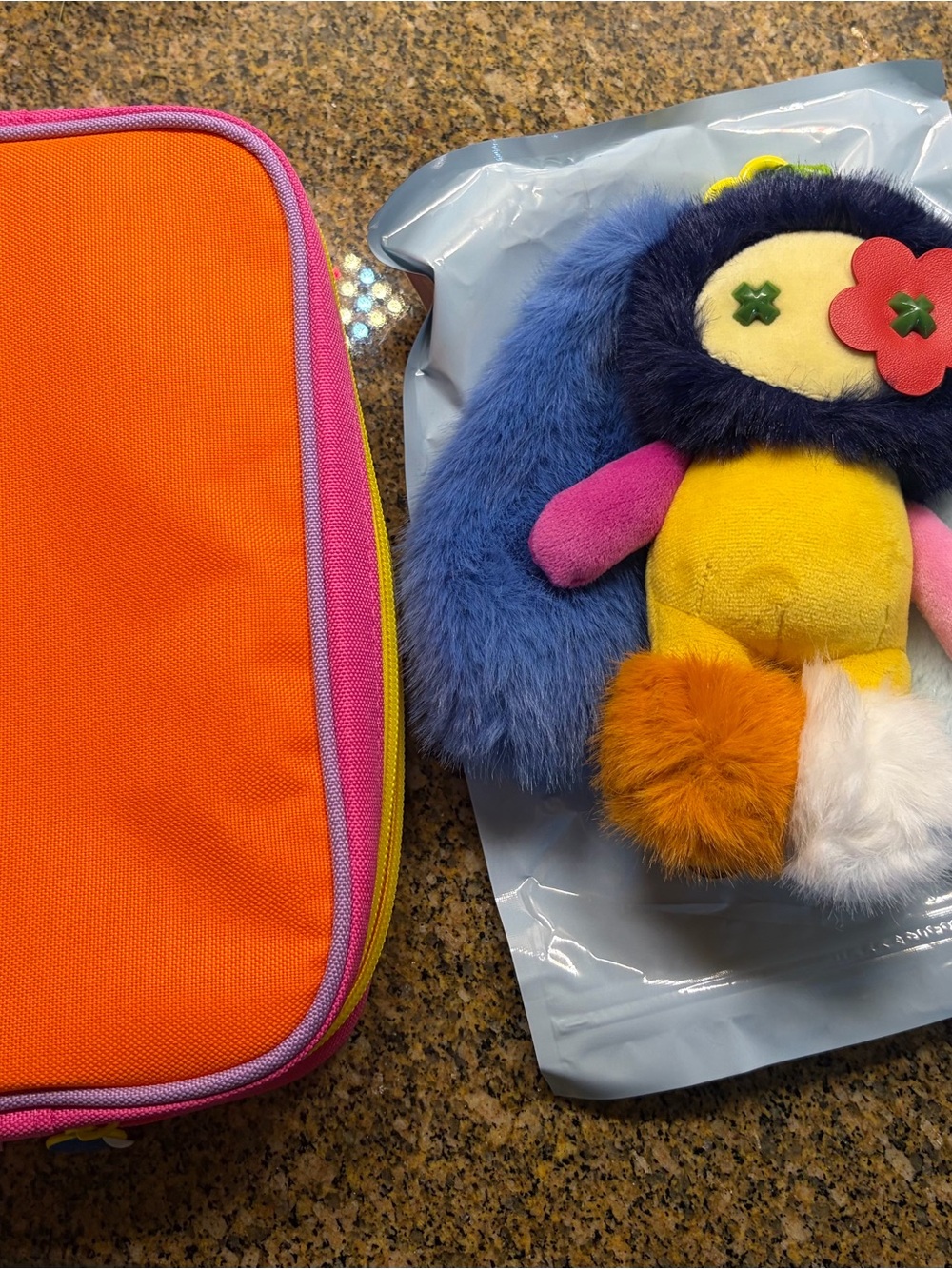JuJu Multicolor Plush Bunny with Blue Fur and Orange Accent PAMMY
